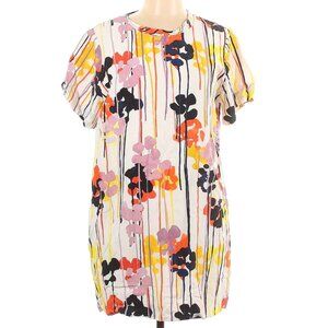 EUC COS Floral Paint Pattern Shift Short Sleeves Dress Size 12